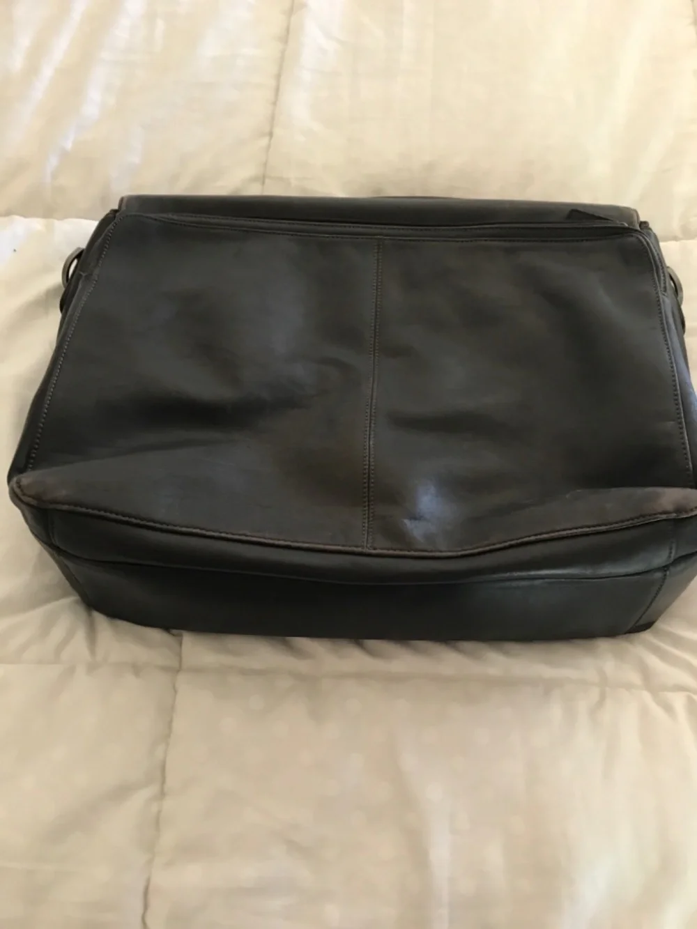 Calvin Klein Brown Leather Briefcase Messenger Bag